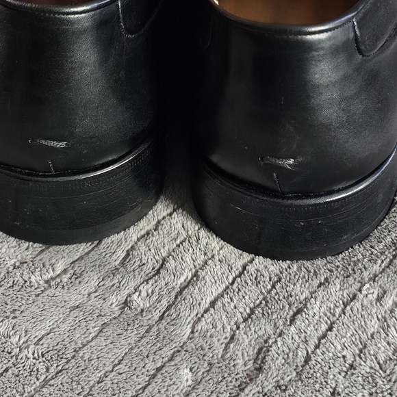 HARRIS MEN'S BLACK LEATHER DRESS SHOES ITALY 9.5 CAP TOE LACE-UP CLASSIC OXFORD - Picture 7 of 13